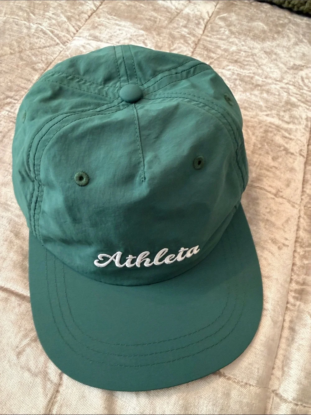 Athleta Teal Script Logo Baseball Cap